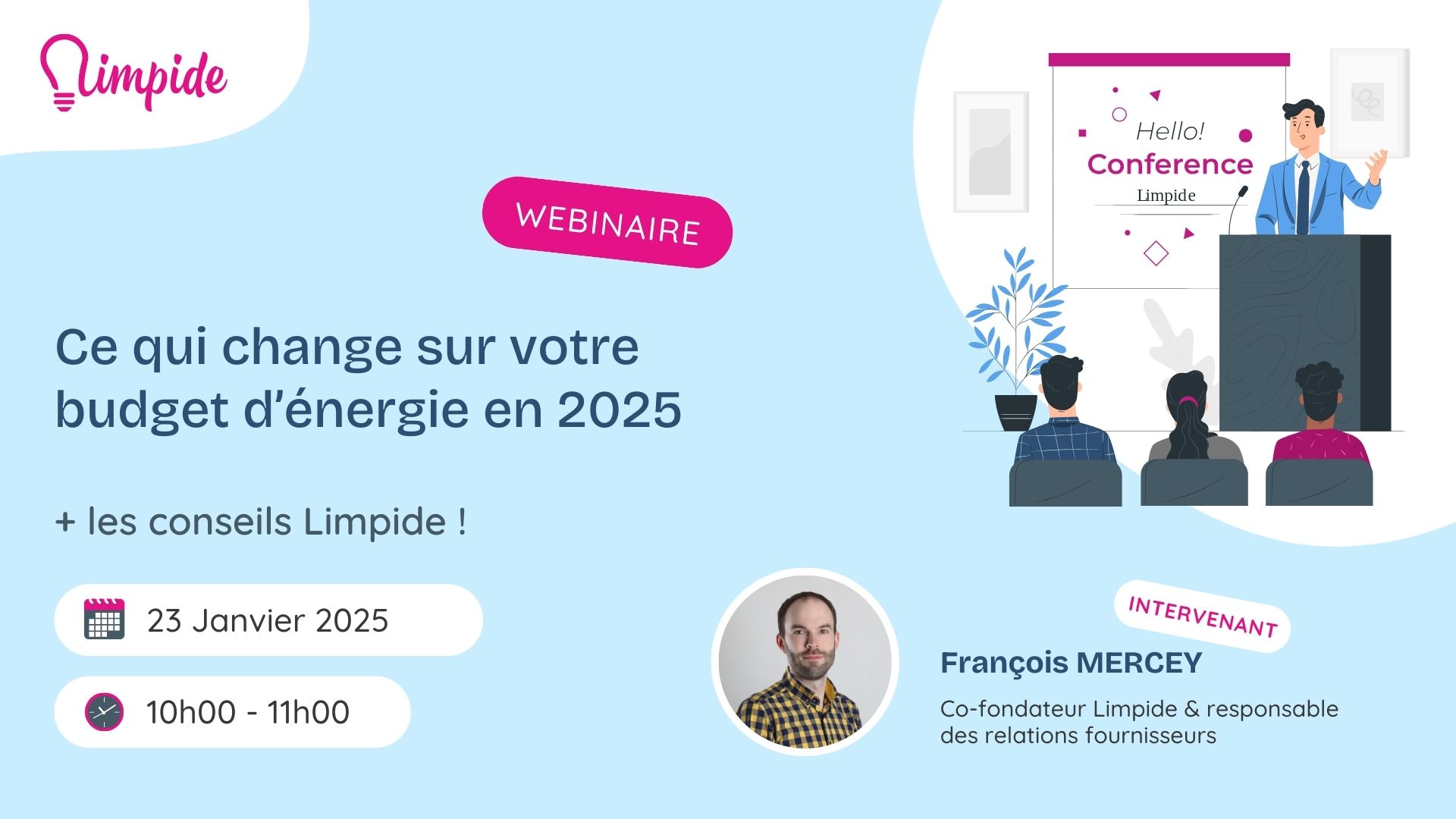 Bannière Webinaire Limpide - Ce qui change sur votre budget d'énergie